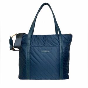 Vilah Bloom Quilted Nylon Tote Navy New without tag